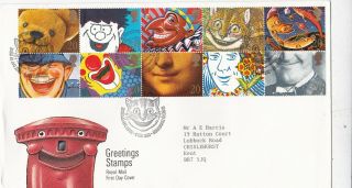 Gb 1990 Greetings Stamps Fdc Edinburgh Cds With Enclosure Vgc