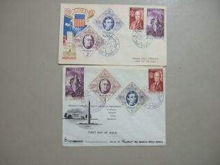 Two Monaco 1958 Fdc With Different Pictures