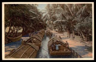 Mayfairstamps Ceylon 1914 Colombo Transporting Canoes View Scene Postcard Wwb102