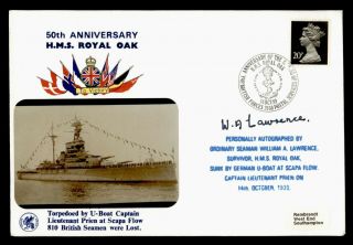 Dr Who 1989 Gb Hms Royal Oak Naval Ship Aniv Survivor Signed Cachet E46713