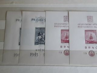 Stamps Czechoslovakia 1946,  4x Sheets Mnh