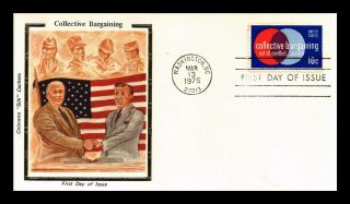 Dr Jim Stamps Us Collective Bargaining First Day Cover Colorano Silk Scott 1558