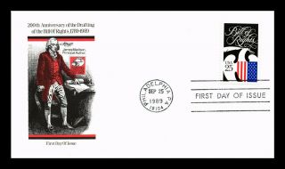 Dr Jim Stamps Us 200th Anniversary Bill Of Rights First Day Cover Scott 2421