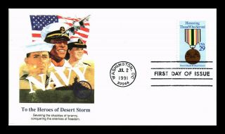Dr Jim Stamps Us Navy Heroes Desert Storm First Day Cover Scott 2551