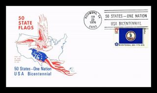 Us Cover Virginia State Flags Of Fifty States Bicentennial Era Fdc