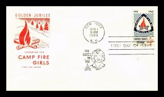 Us Cover Camp Fire Girls Golden Jubilee Fdc House Of Farnum Cachet
