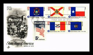 Dr Jim Stamps Us Bicentennial Era State Flags Combo Art Craft First Day Cover
