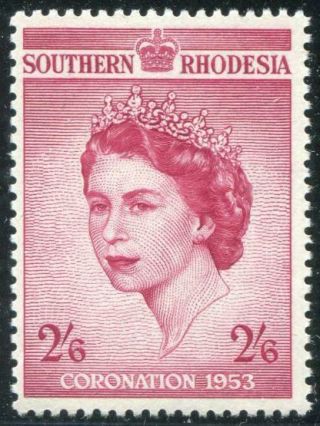 Herrickstamp Southern Rhodesia Sc.  80 Key 1953 Qe Ii Coronation Stamp