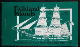 Scarce 1978 Falkland Islands Booklet Of 20 Mail Ships Stamps Muh