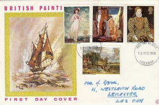 (04370) Gb Connoisseur Fdc British Paintings Leicester 12 August 1968