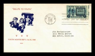 Dr Jim Stamps Us Salute Youth Of America Fdc Grandy Cover Scott 963