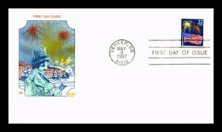 Us Cover Flag And Fireworks Fdc House Of Farnum Cachet