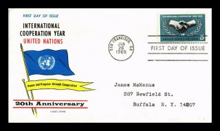 Us Cover International Cooperation Year United Nations Fdc Fluegel Cachet