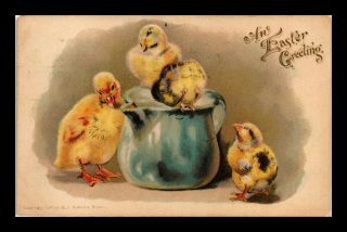 Dr Jim Stamps Us Easter Holiday Greeting Chicks Postcard 1908