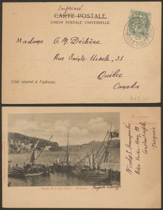 France Levant 1903 - Postcard Constantinople To Quebec Canada 30422