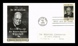 Dr Jim Stamps Us Sir Winston Churchill First Day Jackson Cover Scott 1264
