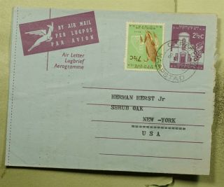 Dr Who 1963 South Africa Capetown To Usa Aerogramme Uprated Stationery C131584