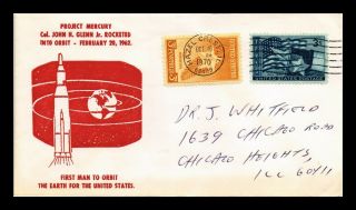 Dr Jim Stamps Us Project Mercury Space Cachet Cover 1970 Dual Franked