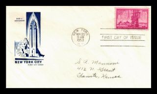 Us Cover York City 300th Anniversary Fdc House Of Farnum Cachet