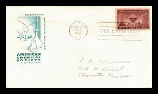 Us Cover American Chemical Society Fdc House Of Farnum Cachet Scott 1002