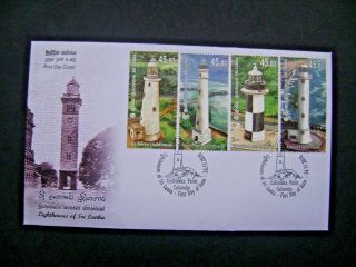 Sri Lanka (ceylon) Lighthouses Fdc 2018