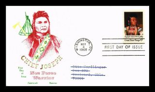 Dr Jim Stamps Us Indian Chief Joseph Cachet Craft First Day Cover