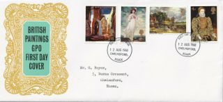 (70768) Gb Fdc British Paintings Chelmsford 1968