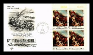 Dr Jim Stamps Us Battle Of Bunker Hill Art Craft First Day Cover Block