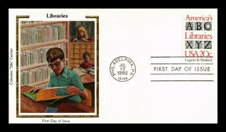 Dr Jim Stamps Us Americas Libraries Colorano Silk First Day Cover