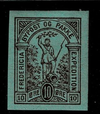 Denmark Local Stamp 19 Fredericia 10 øre Imperforate Mh