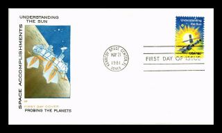 Us Cover Space Accomplishments Understanding The Sun Fdc House Of Farnum Cachet