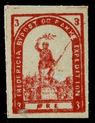 Denmark Local Stamp 1 Fredericia 3 øre Rouletted Mh