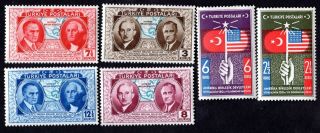 Turkey 1939 Set Of Stamps Mi 1047 - 1052 Mh Cv=9€