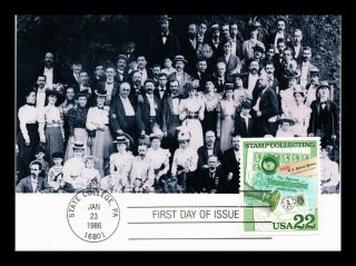 Us Postcard American Philatelic Members Stamp Collecting Fdc Continental Size