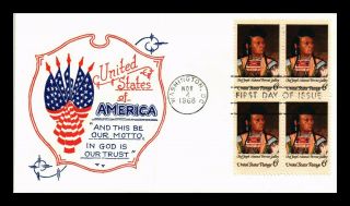 Dr Jim Stamps Us Indian Chief Joseph First Day Cover Block Scott 1364