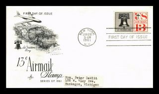 Dr Jim Stamps Us 13c Air Mail Liberty Bell First Day Cover Scott C62