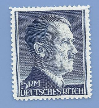 Nazi Germany Third Reich 1941 Adolf Hitler 5rm Stamp Mnh Ww2 Era