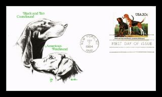 Dr Jim Stamps Us Coonhound Foxhound Dogs Fdc Tudor House First Day Cover