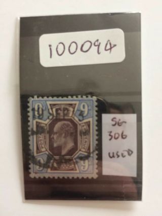 Gb Edward Vii 1902 9d Purple/blue (sg 306 Is A Guide Only) (100094)