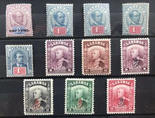 Sarawak Malaysia.  Small Selection Of Earlier Mnh And Mh Issues.  See Photos.