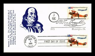 Dr Jim Stamps Us Airplane Postal Service Bicentennial Fdc Combo Cover