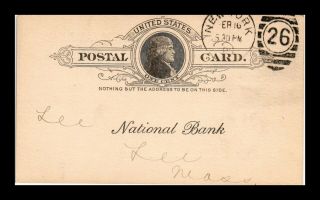 Us Postal Card York Fancy Numeric Cancel 19th Century Commercial Bank