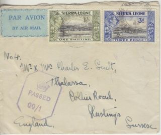 World War Ii Censored Mail From Sierra Leone To U.  K.  - 1942