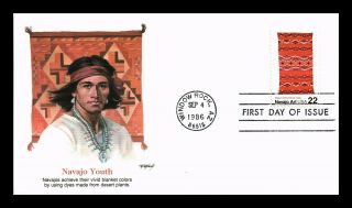 Dr Jim Stamps Us Navajo Youth Blanket Weaving First Day Cover Fleetwood