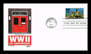 Dr Jim Stamps Us Wwii 50th Anniversary Peace Time Draft First Day Cover