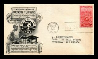 Dr Jim Stamps Us American Turners Fdc Cover Scott 979 Day Lowry