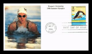 Dr Jim Stamps Us Womens Swimming Summer Games Centennial Olympics Fdc Cover