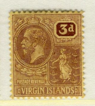 British Virgin Islands; 1912 Early Gv Issue Fine Hinged 3d.  Value