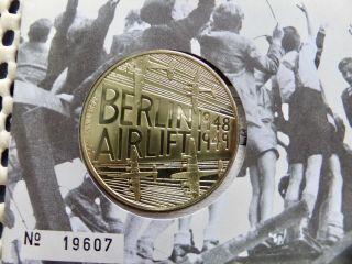 Berlin Airlift Philatelic Medallic Cover.  50th Anniversary 1949 - 1999. 2