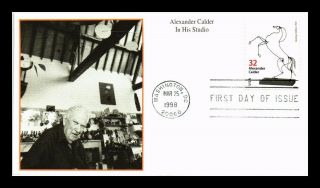 Dr Jim Stamps Us Alexander Calder In His Studio Fdc Cover Rearing Stallion